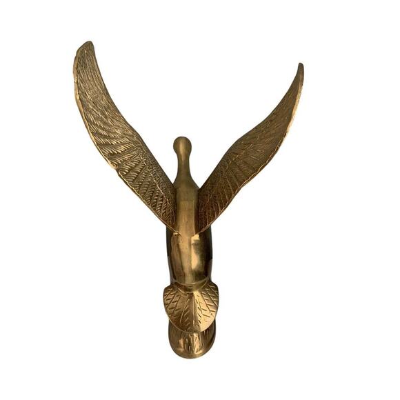 Vintage Solid Brass Taking Off Flying Duck Wings Up 14.75'' Tall - Picture 4 of 16